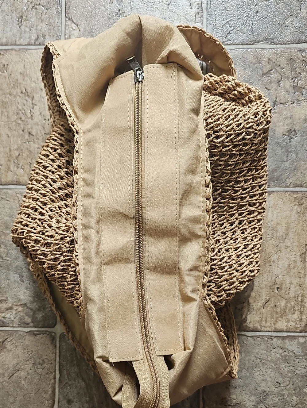 Large Boho Crochet Raffia Slouchy Hobo Shoulder Bag Tan Woven Straw Beach Tote